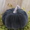 Grey Velvet Foam Pumpkin with Distressed Stem, Fall Accent Decor